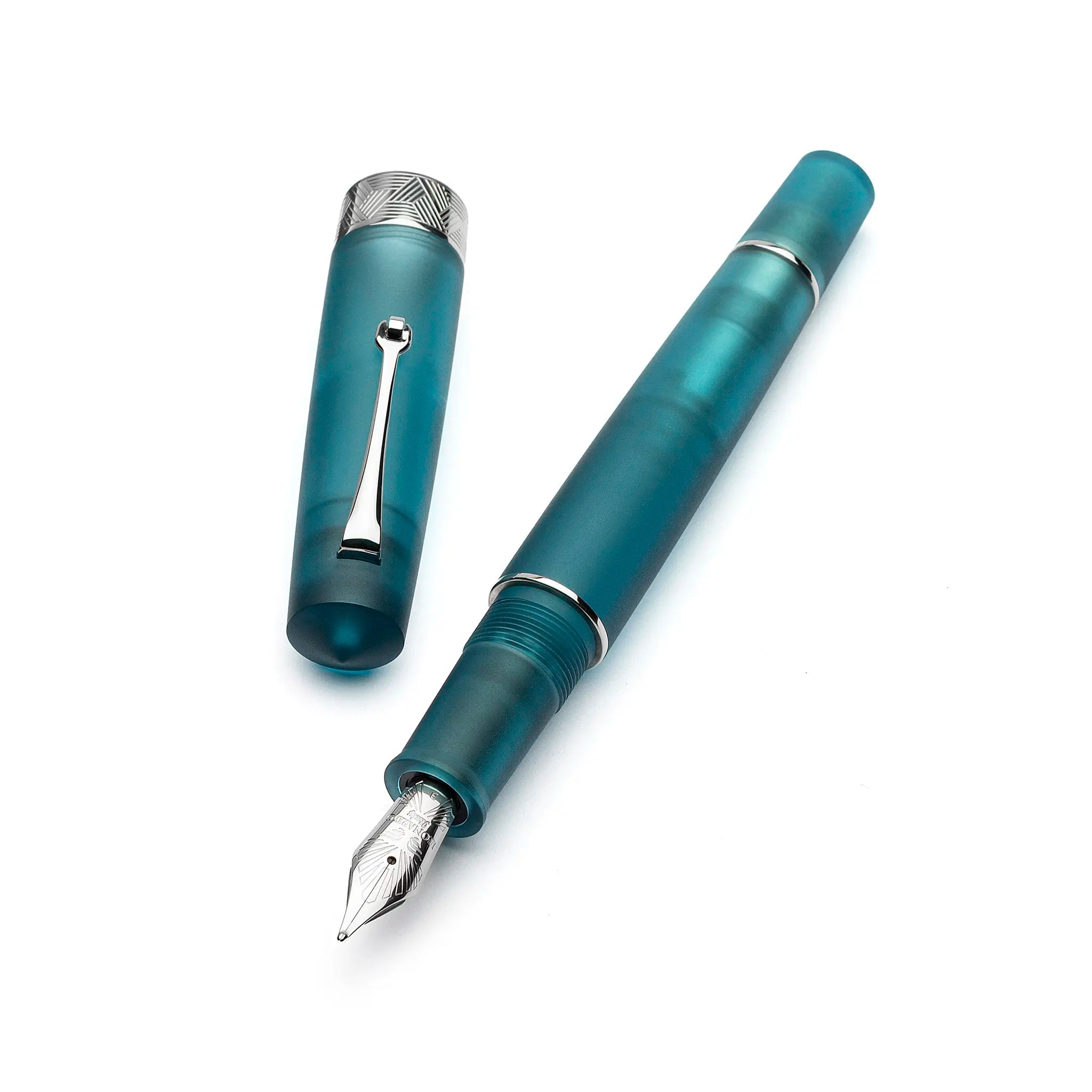 Leonardo Momento Zero Grande Pura Frosted Petrol fountain pen - Fontoplumo