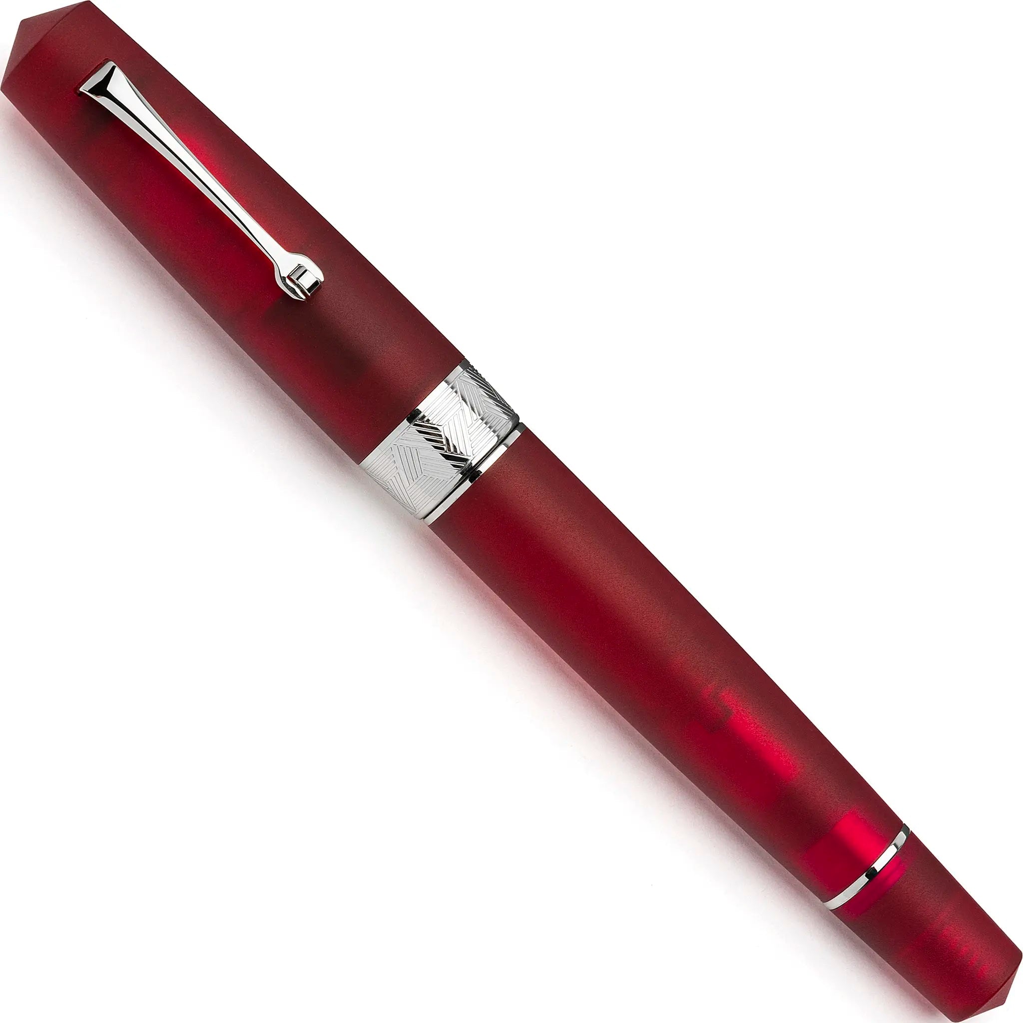Leonardo Momento Zero Grande Pura Frosted Red fountain pen - Fontoplumo