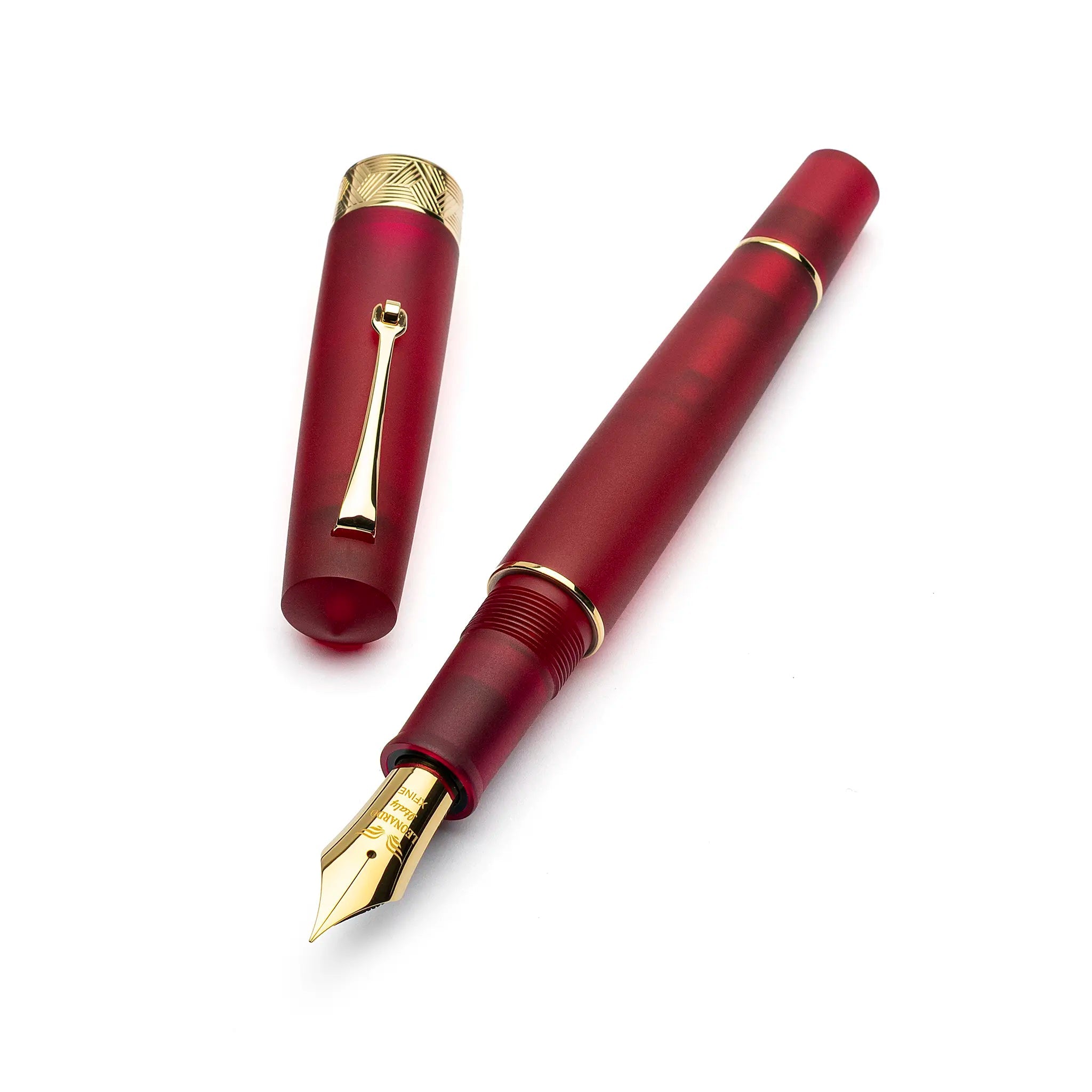 Leonardo Momento Zero Grande Pura Frosted Red fountain pen - Fontoplumo