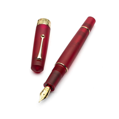 Leonardo Momento Zero Grande Pura Frosted Red fountain pen - Fontoplumo