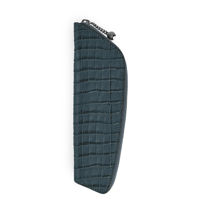 Montblanc Atelier pen pouch 1 pen velvet blue crocodile - Fontoplumo