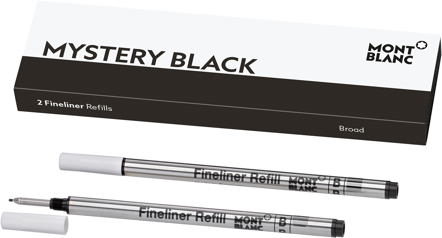 Montblanc Fineliner vulling Mystery Black 2 stuks