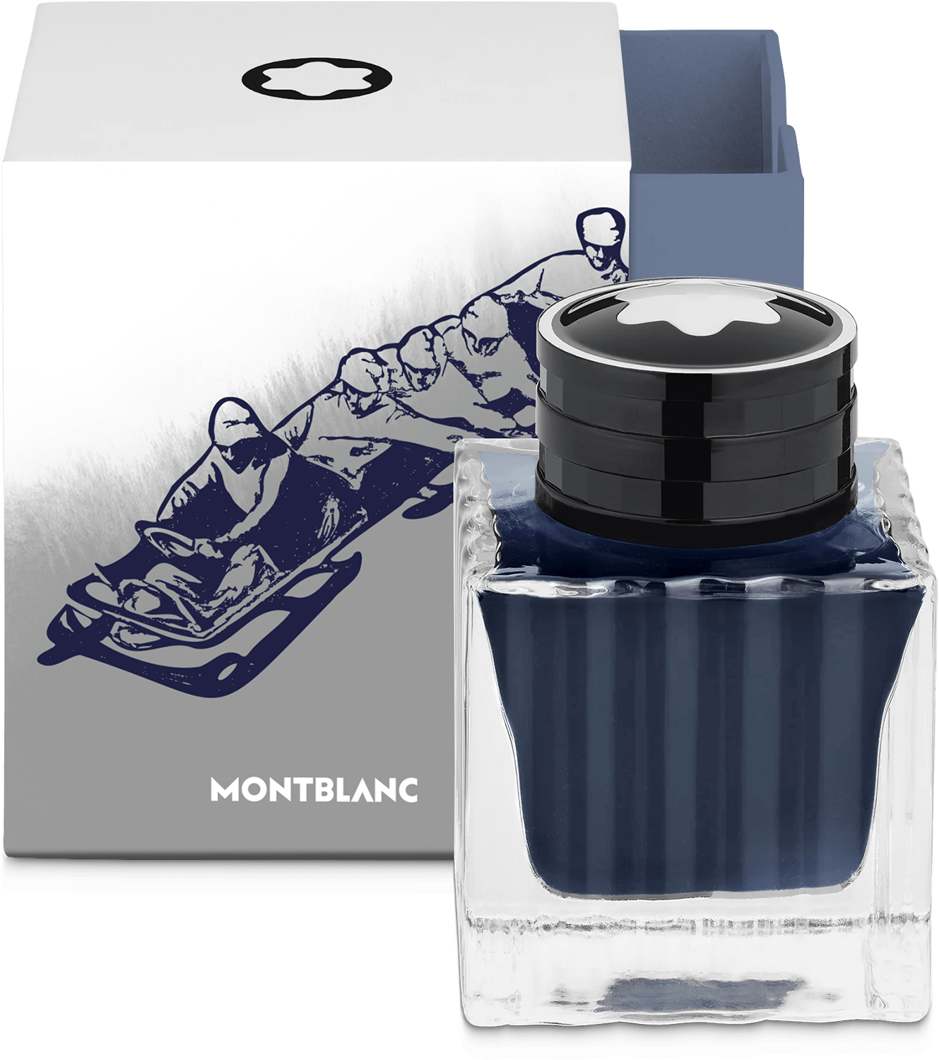 Montblanc ink bottle Olympic Heritage Chamonix Blue 50ml - Fontoplumo