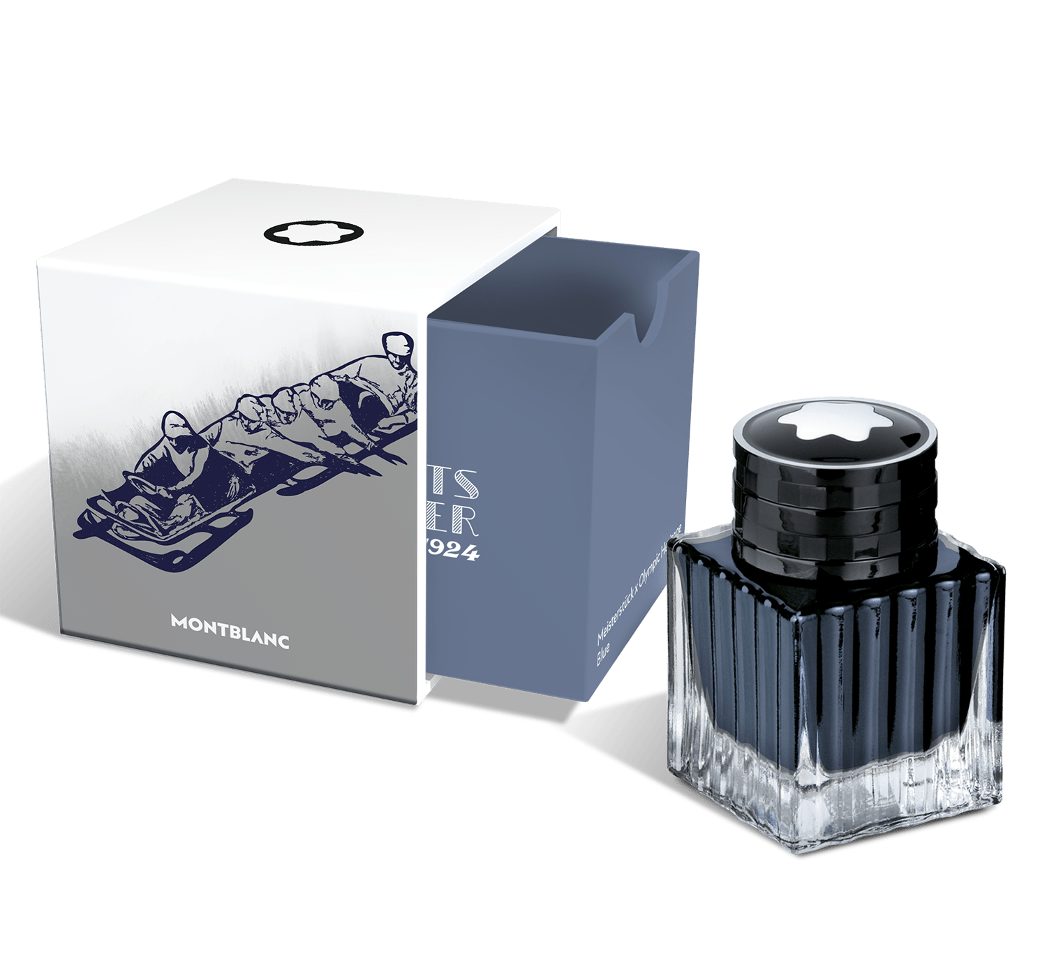 Montblanc ink bottle Olympic Heritage Chamonix Blue 50ml - Fontoplumo