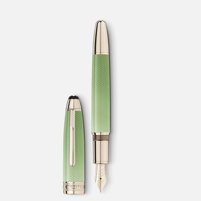 Montblanc Meisterstück Calligraphy Celadon Dégradé Solitaire curved nib fountain pen - Fontoplumo