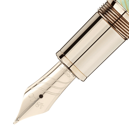 Montblanc Meisterstück Calligraphy Celadon Dégradé Solitaire curved nib fountain pen - Fontoplumo