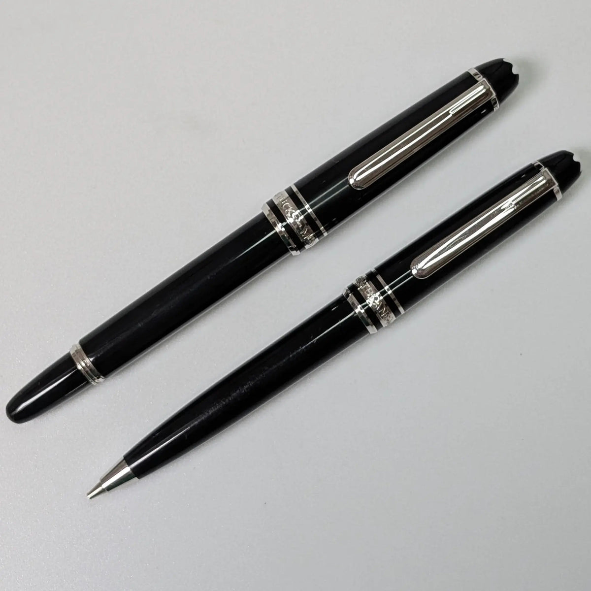 Montblanc Mozart SET platinum trim fountain pen and mechanical pencil - Fontoplumo