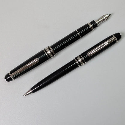 Montblanc Mozart SET platinum trim fountain pen and mechanical pencil - Fontoplumo