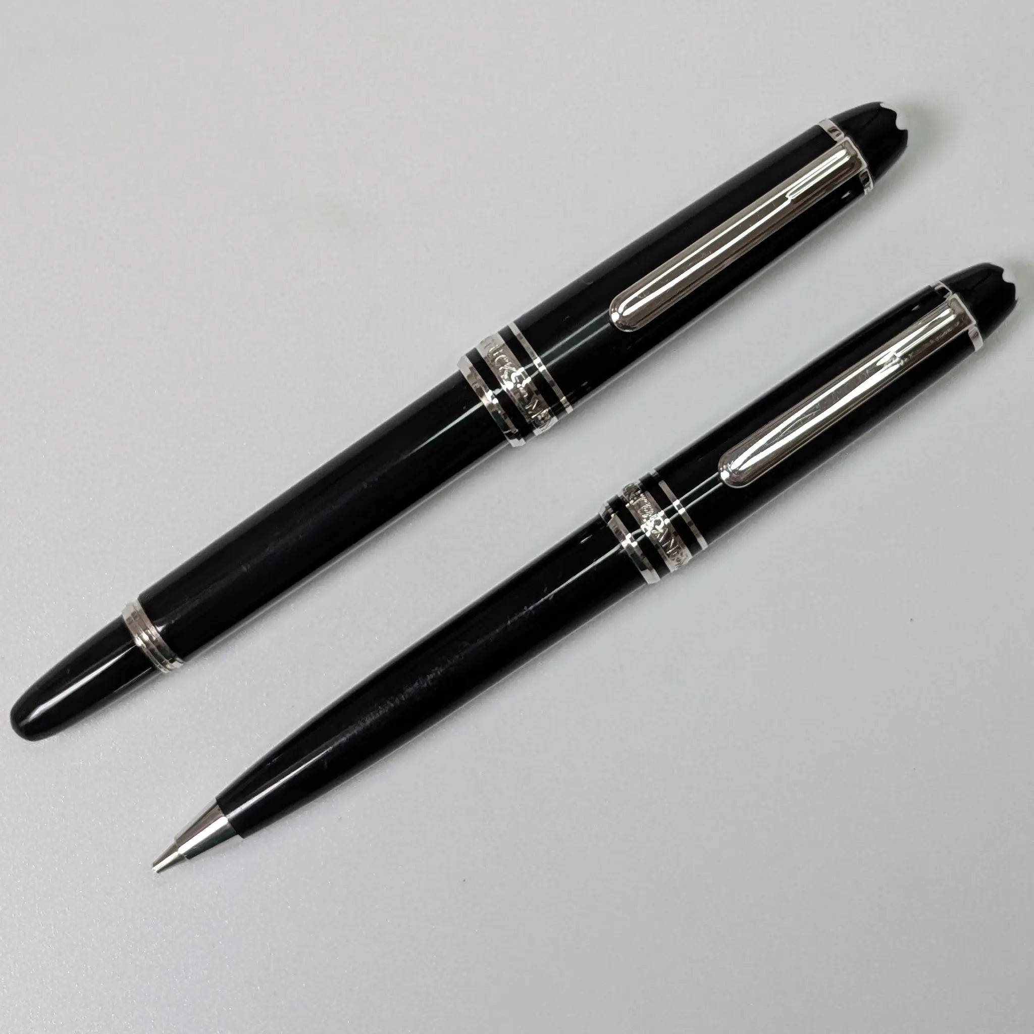 Montblanc Mozart SET platinum trim fountain pen and mechanical pencil - Fontoplumo