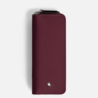 Montblanc Sartorial pen pouch 2 pens cassis leather with zipper - Fontoplumo