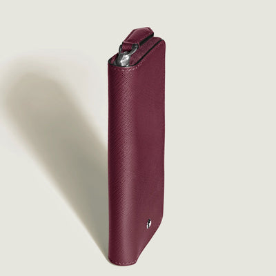 Montblanc Sartorial pen pouch 2 pens cassis leather with zipper - Fontoplumo