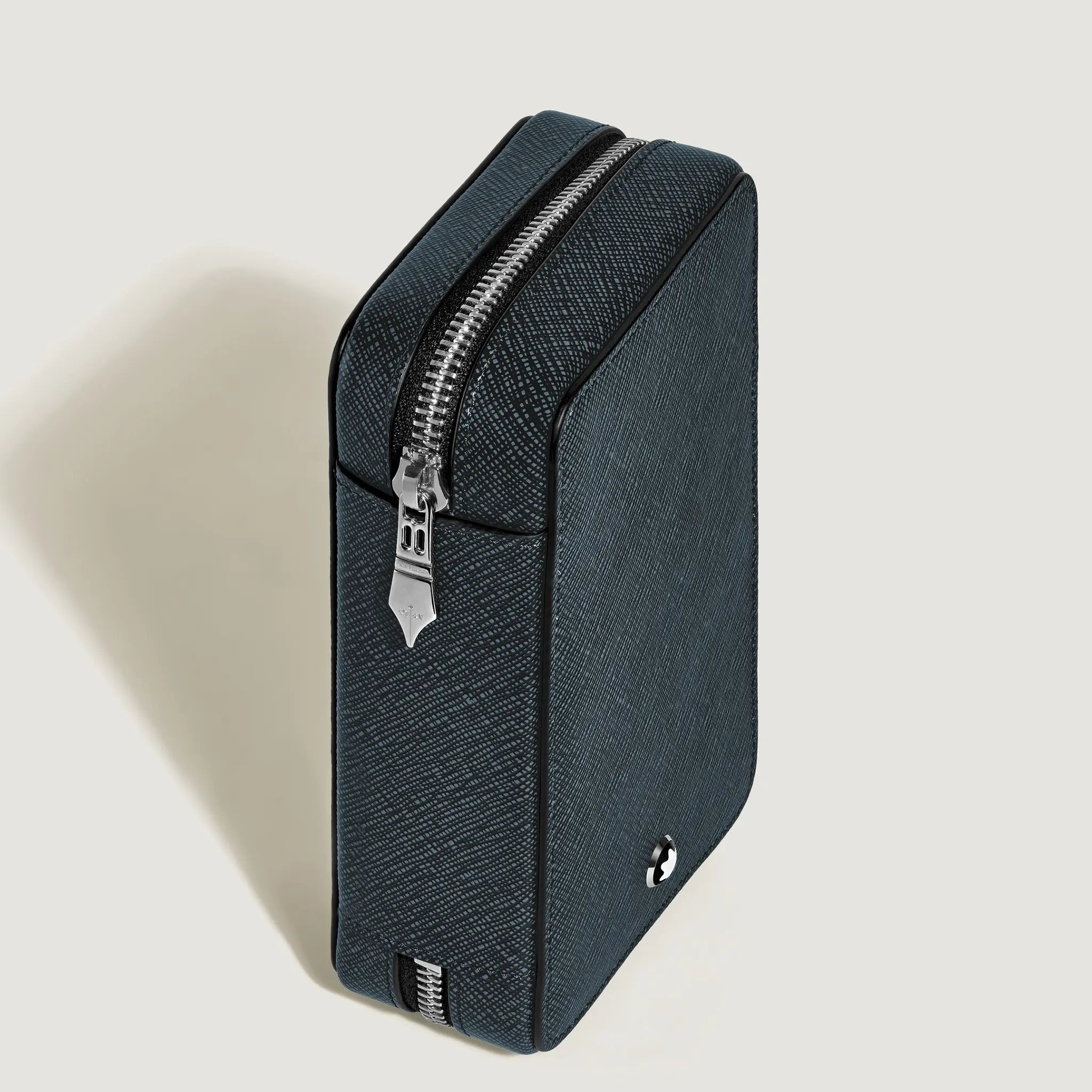Montblanc Sartorial pen pouch 8 pens tweed blue leather - Fontoplumo