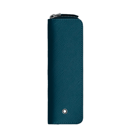 Montblanc Sartorial pen pouch for 1 pen with zipper Cyprus blue - Fontoplumo
