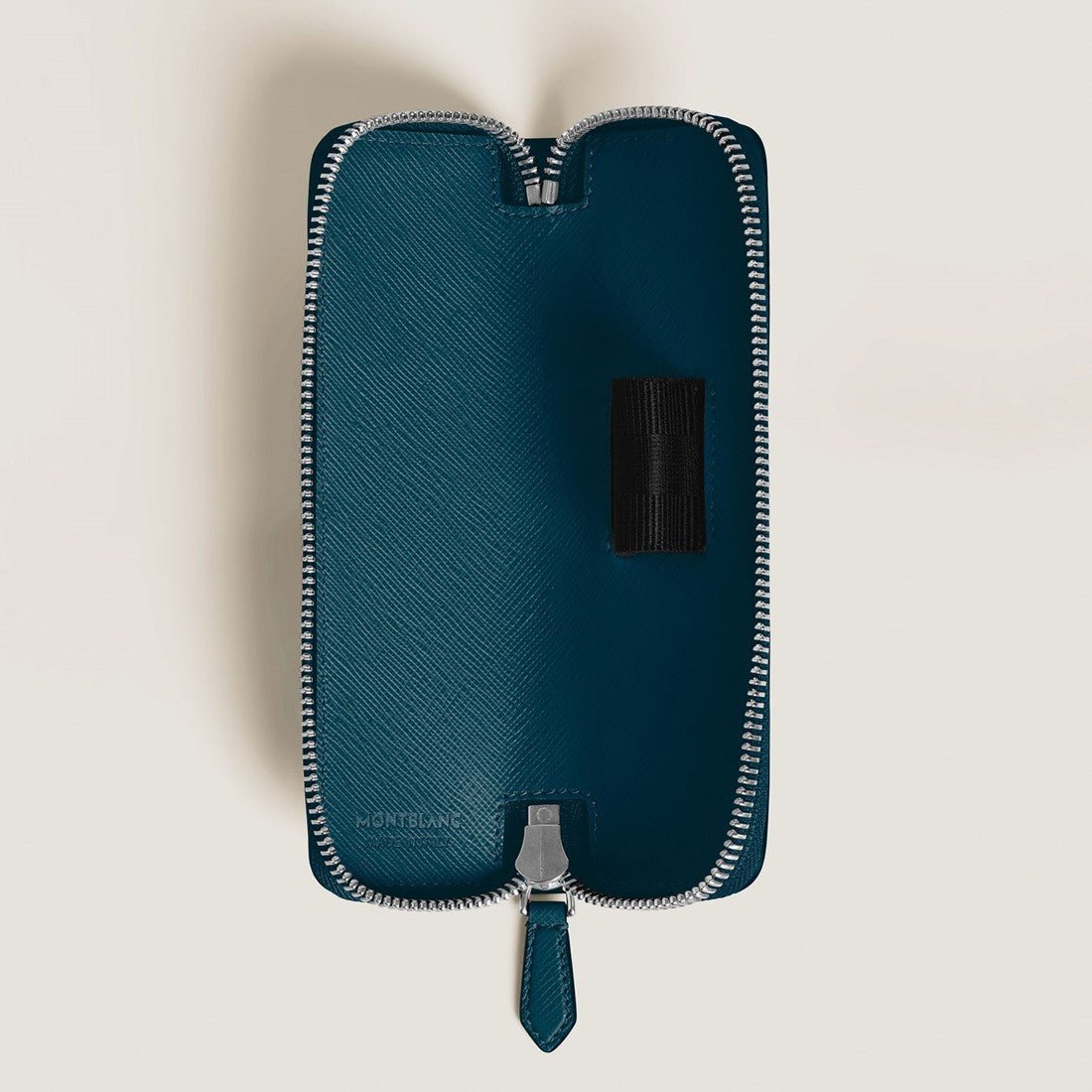 Montblanc Sartorial pen pouch for 1 pen with zipper Cyprus blue - Fontoplumo