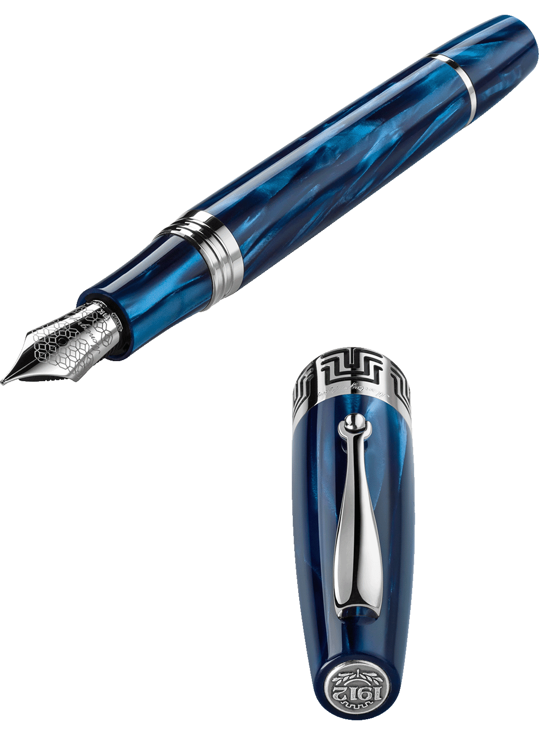 Montegrappa Extra 1930 fountain pen mediterranean blue celluloid - Fontoplumo
