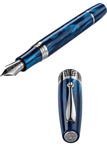 Montegrappa Extra 1930 fountain pen mediterranean blue celluloid - Fontoplumo