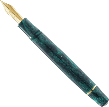 Omas Bologna Smeraldo Elegante and gold fountain pen - Fontoplumo