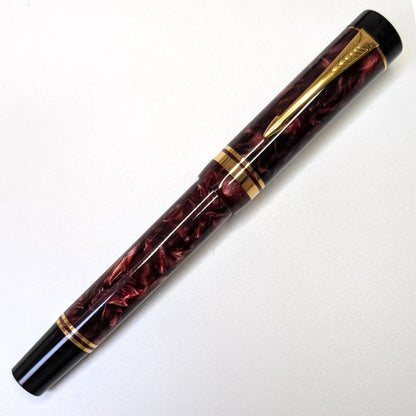 Parker Duofold Centennial red mable fountain pen - Fontoplumo