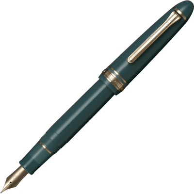 Sailor 1911 Casual L Basis muted green gold trim fountain pen - Fontoplumo