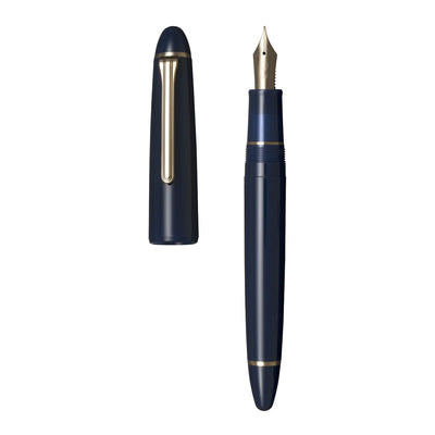 Sailor 1911 Casual L muted blue gold trim fountain pen - Fontoplumo
