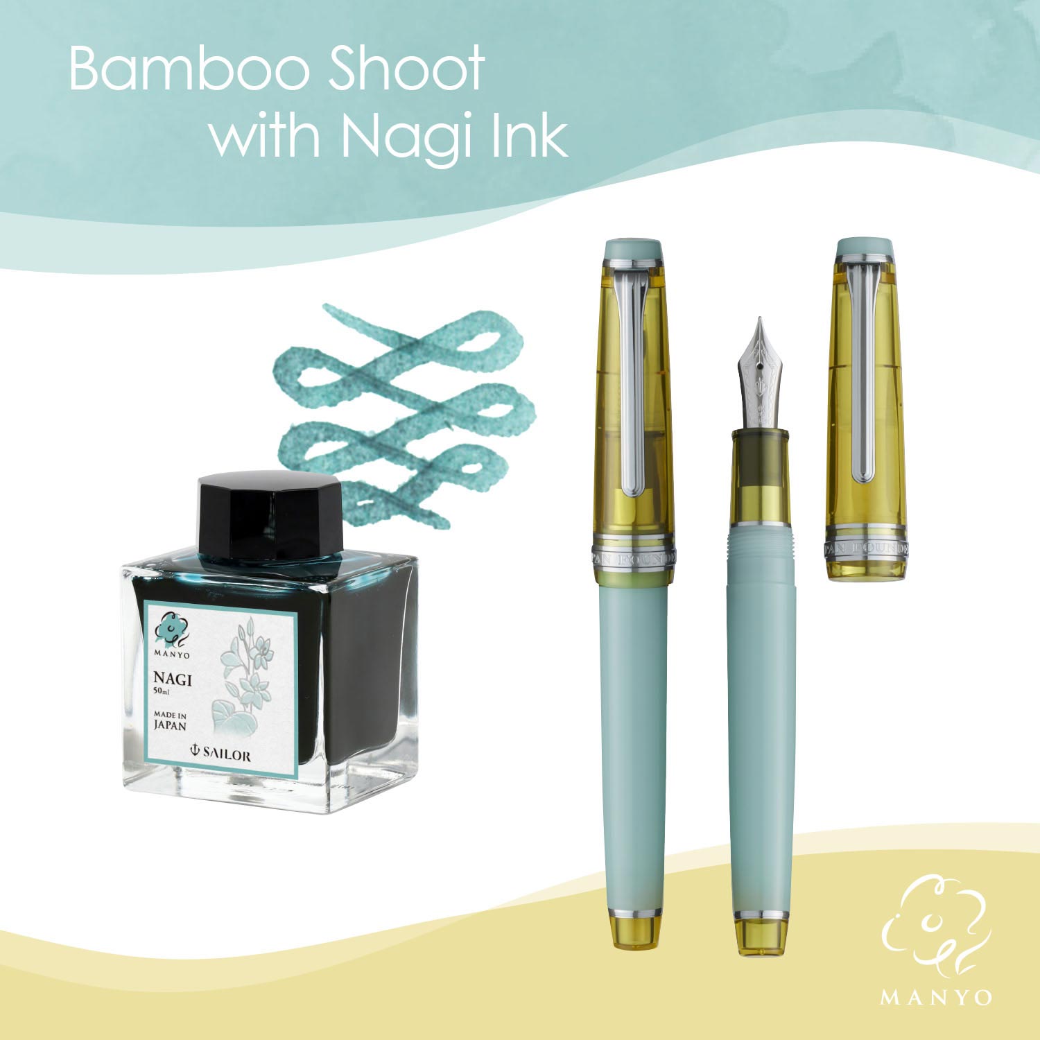 Sailor Pro Gear Slim Manyo 3 Bamboo Shoot fountain pen - Fontoplumo