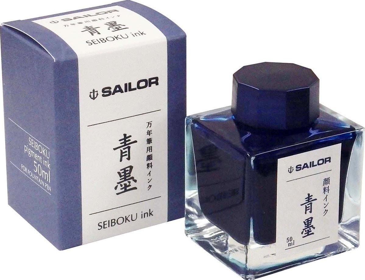 Sailor Sei - Boku pigment ink blue - black - Fontoplumo