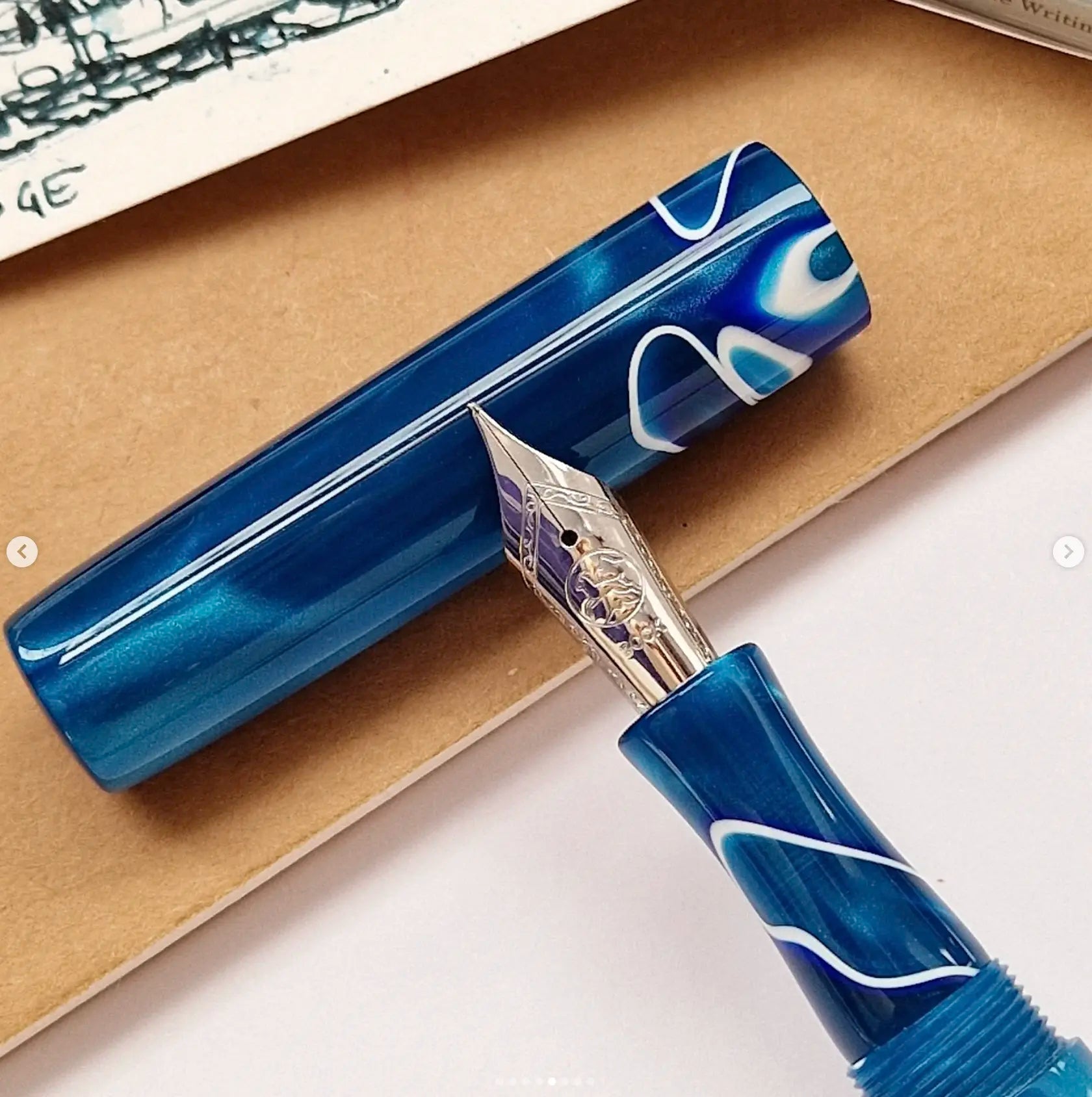 Scribe Flat top, Omas L'Aqua Di Bologna resin fountain pen - PL - Fontoplumo