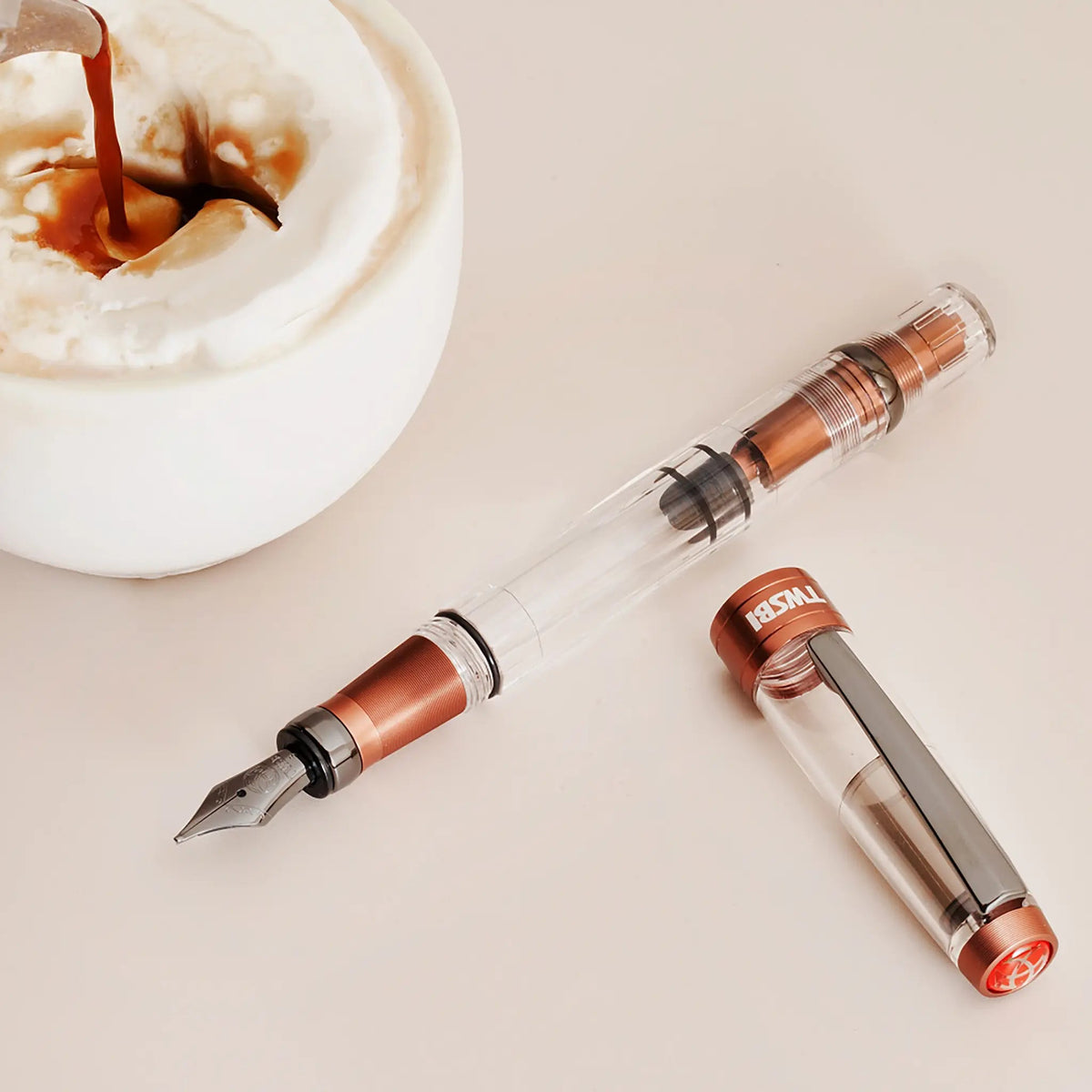 TWSBI Diamond 580 AL R Affogato with Onyx fountain pen - Fontoplumo