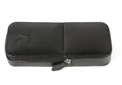 Visconti pen case for 3 pens, black leather - Fontoplumo