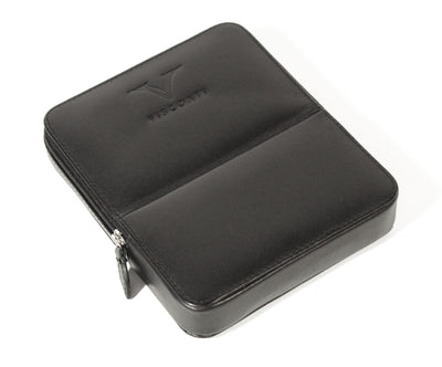 Visconti pen case for 6 pens, black leather - Fontoplumo
