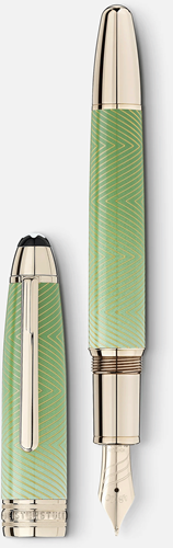 Montblanc Meisterstück Calligraphy Celadon Dégradé Solitaire curved nib fountain pen
