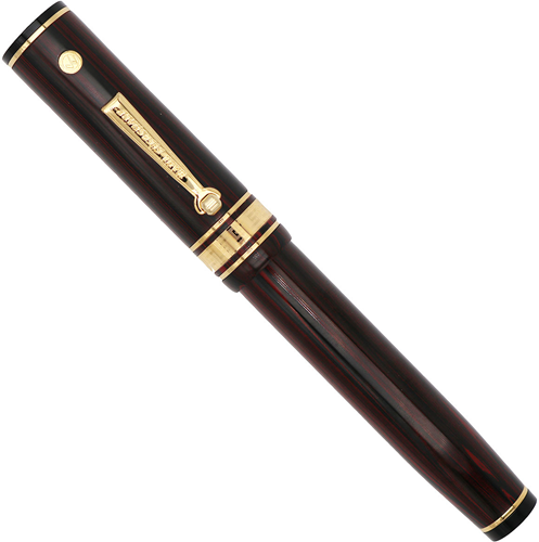 Wahl Eversharp Decoband Rosewood ebonite fountain pen with gold trim