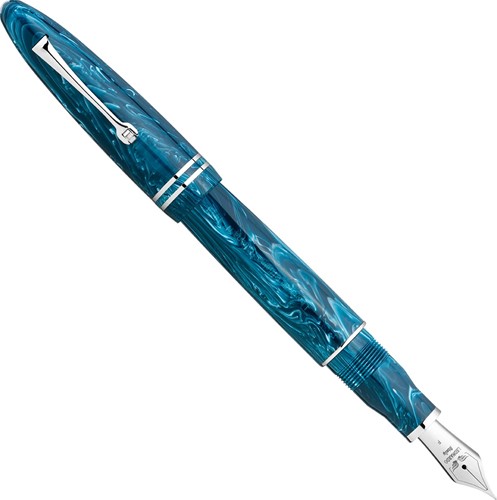 Leonardo Furore Grande blue Positano and rhodium trim fountain pen