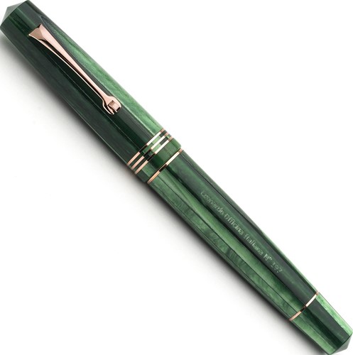 Leonardo Momento Zero Seaweed Green and rose gold trim fountain pen
