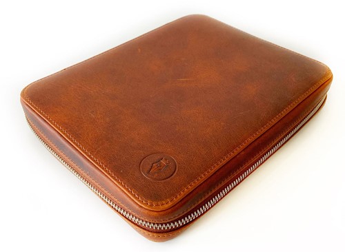 Eng Leather 18 slot pencase A5 Toscano Brown