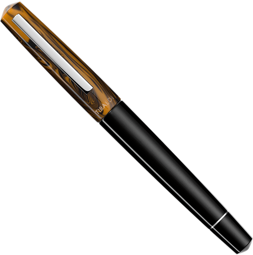 Tibaldi Infrangibile Black Yellow and rhodium trim fountain pen