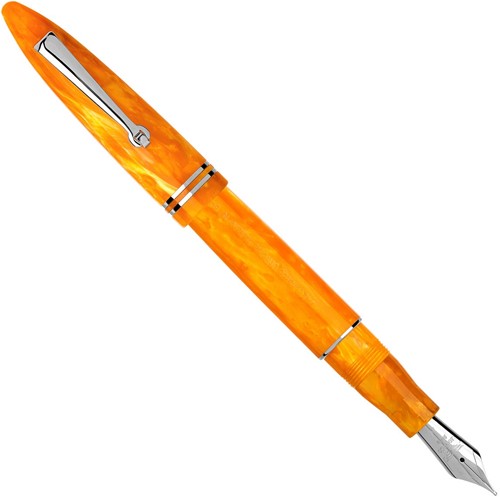 Leonardo Furore orange and rhodium trim fountain pen