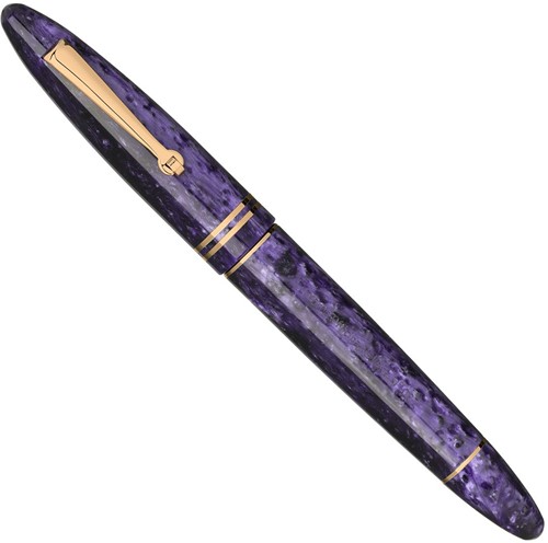 Leonardo Furore purple and rosegold trim fountain pen