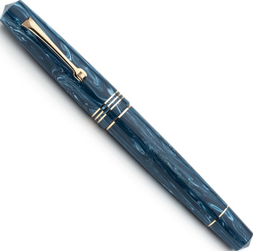 Leonardo Momento Zero blue positano gold trim fountain pen 