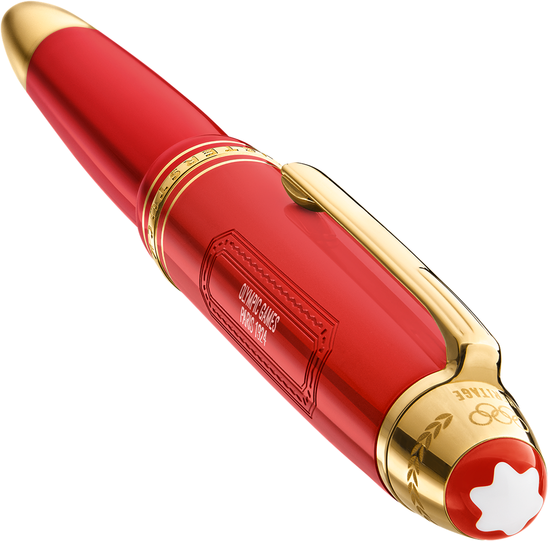 Montblanc red fountain pen top