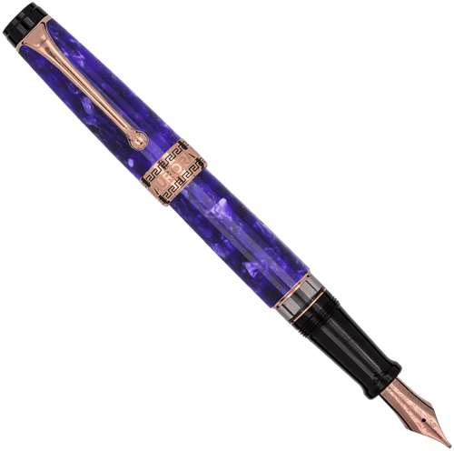 Aurora Optima purple, rose gold trim fountain pen