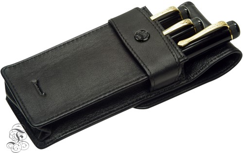 Kaweco leather penpouch 3 pens with flap