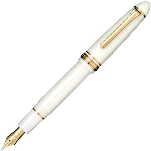 Sailor 1911 Large White fountain pen with gold trim