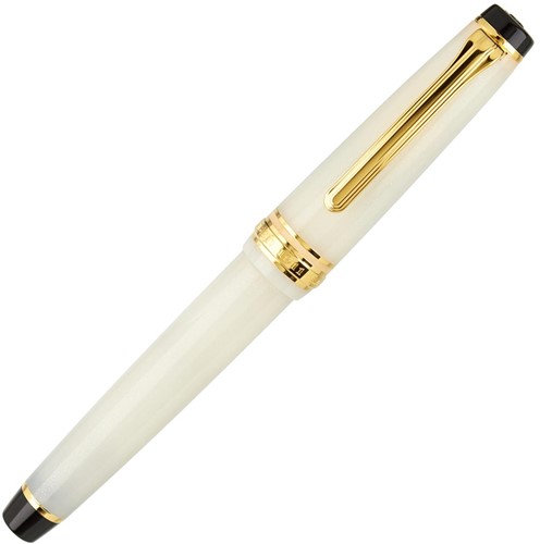 Sailor Pro Gear Slim Ivory Lamé fountain pen with gold trim