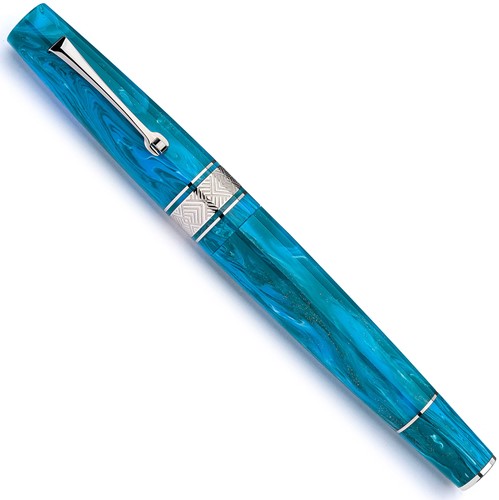 Leonardo Supernova Starlight Blue silver trim fountain pen